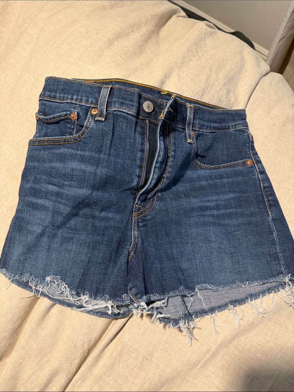 Levi's Dark Blue Denim Cutoff Shorts